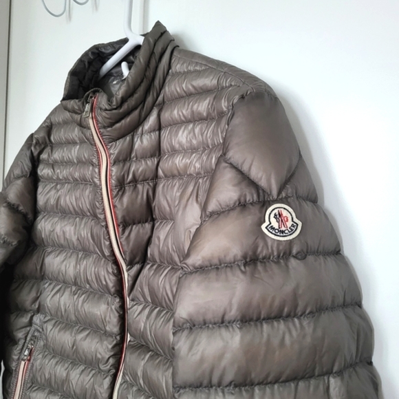 Moncler Stone-Grey Line Puffer Down Jacket - Picture 2 of 14
